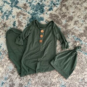 Caden Lane Green Knot Gown for Baby